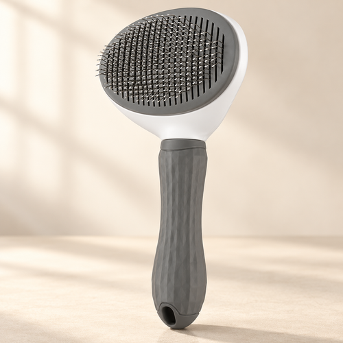 Brosse de toilettage avec bouton de nettoyage — studio