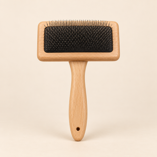 Brosse de toilettage en bois