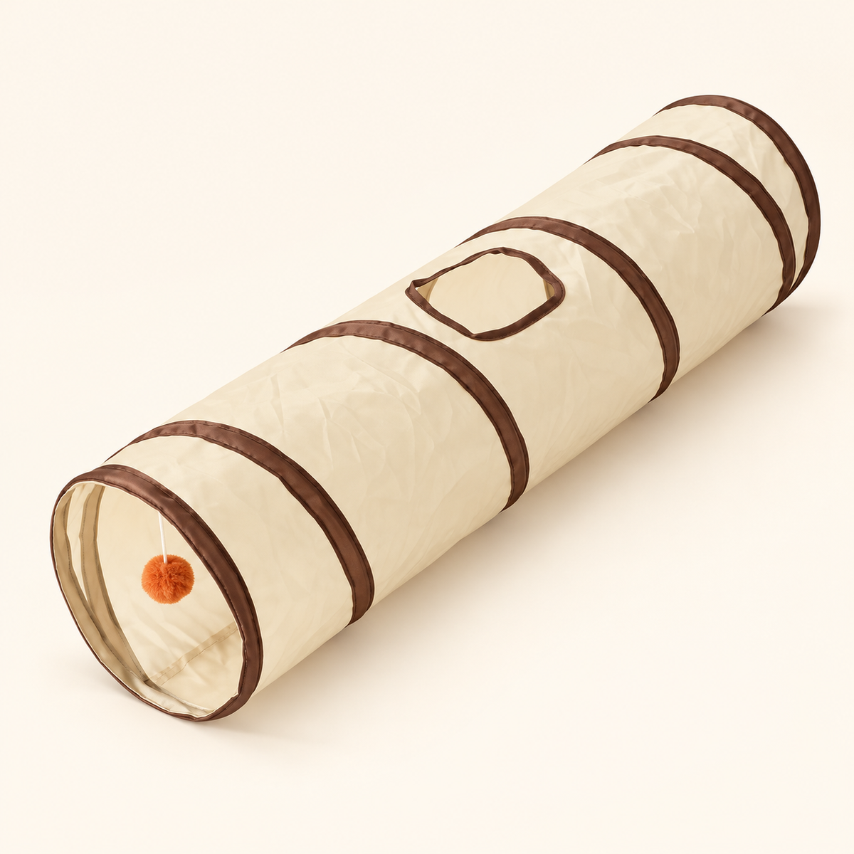 Tunnel droit beige et café pour chat