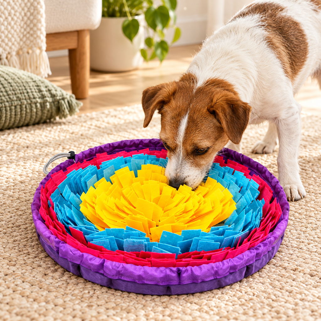Tapis de fouille pour chien — jeu de recherche — demonstration