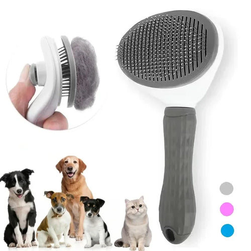 Brosse de toilettage avec bouton de nettoyage
