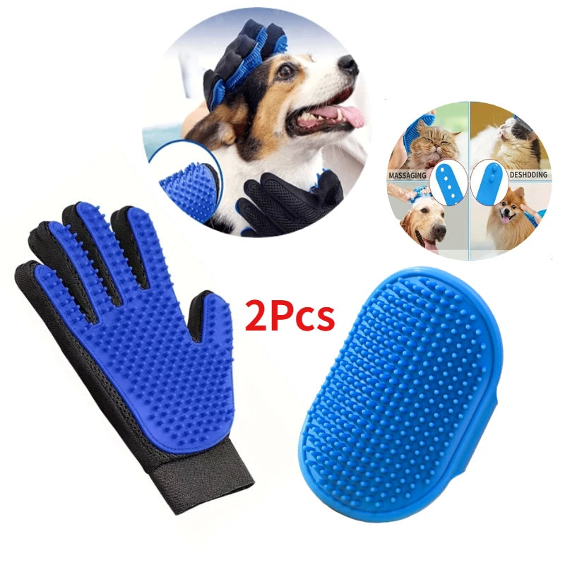 Duo de toilettage : gant et brosse de bain