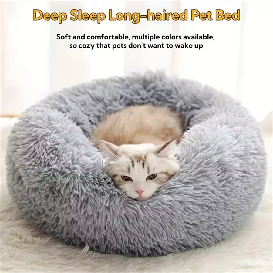 Panier rond en peluche pour chien et chat