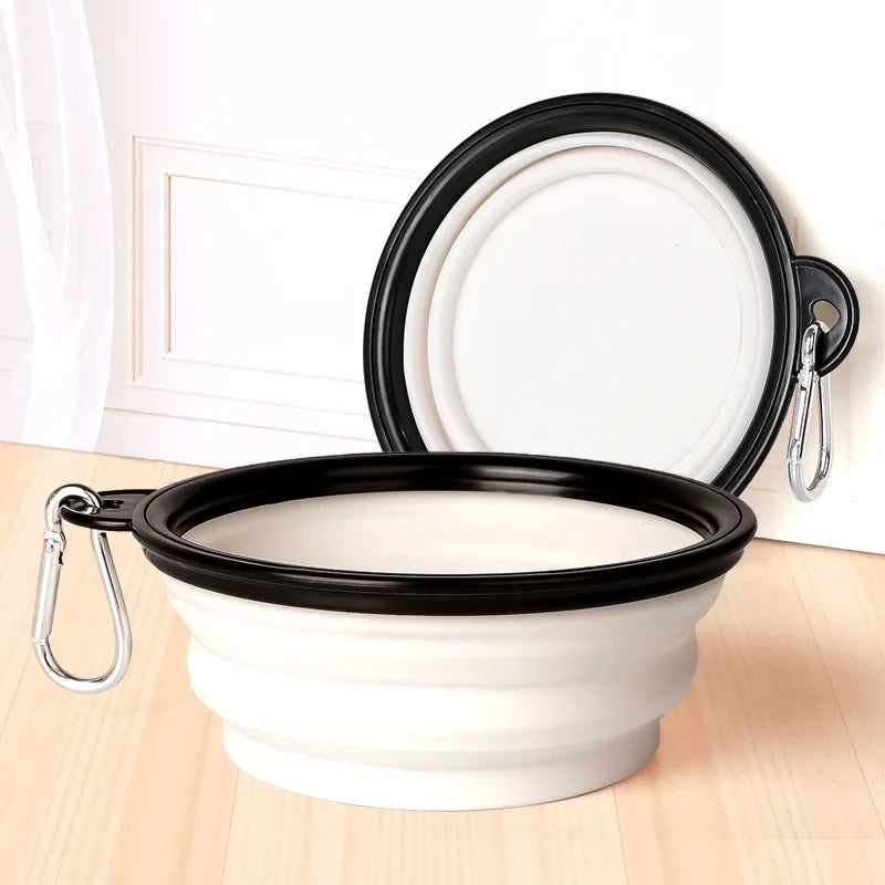 Gamelle pliable blanche de 650 ml avec mousqueton